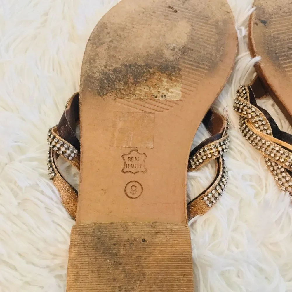 Blue by Saks 5th Avenue Gold Braided Sandals